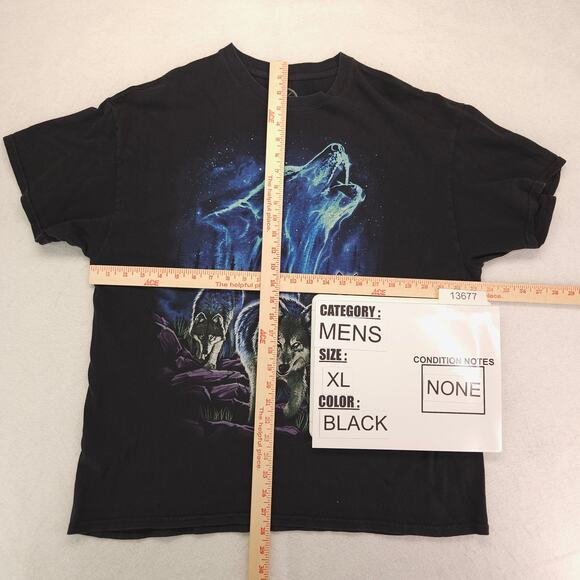 DOM Wolf Close Graphic Short Sleeve T Shirt Mens Size Extra Large XL Black - Picture 5 of 9